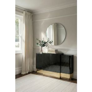 Anastasia - Cubierta de radiador ajustable en vidrio Negro