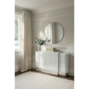 Anastasia Copritermosifone - Vetro bianco e Argento - Regolabile