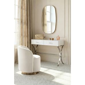 Aurelia Console/Toeletta in Vetro bianco - Argento