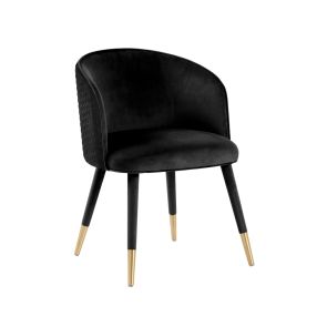 Bellucci Silla de comedor con Círculos - Negro - Tapas de Latón