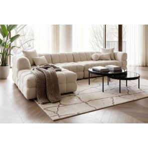 Berlin Extra Large Left-Hand Corner Sofa Light Taupe Chenille 