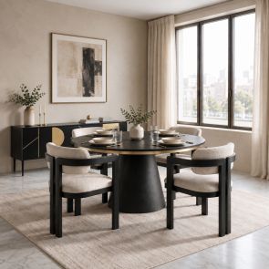 Brewster 4-6  Seat Black Dining Table