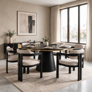 Brewster 6-8 Seat Black Dining Table
