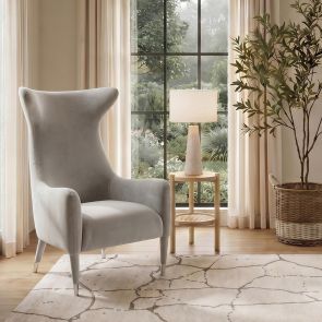 Delta Armchair Dove Grey – Brushed Silver 