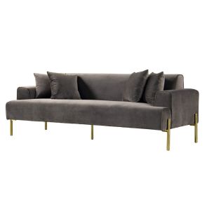 Duke Three Seat Sofa - Carbon - Brass base