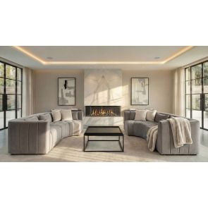 Essen Left Hand Curved Corner Sofa – Dove Grey 