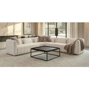 Essen Large Corner Sofa – Ivory Chenille