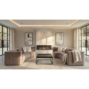 Essen Left Hand Curved Corner Sofa – Taupe