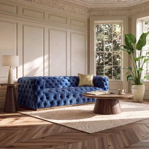 Frankfurt Three Seat Sofa - Navy Blue