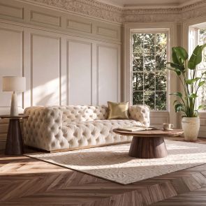 Frankfurt Three Seat Sofa - Chalk