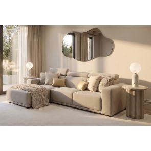 Heather Left Hand Corner Sofa - Taupe 