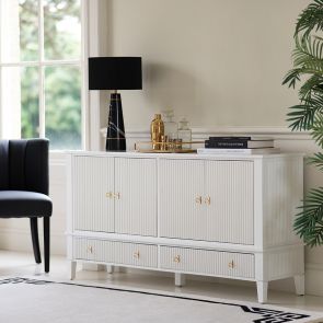 Heidi Weißes Sideboard Messing/Silber
