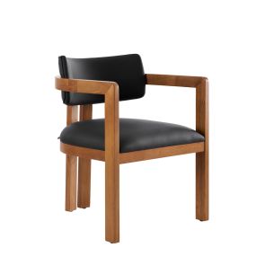 Jolie Matstol – Svart PU Läder – Chestnut