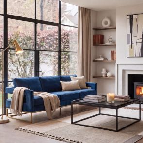 Kenza Three Seat Sofa – Blue