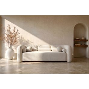 Munich Three Seat Sofa – Ivory Chenille 