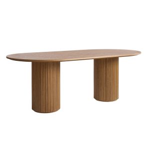 Ophelia Chestnut Dining Table and 6 Madison Light Taupe Dining Chairs