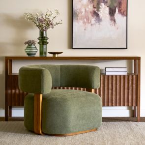 Pax Accent chair Sage Green – Chestnut 