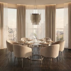 Pino Mesa de Comedor de 6-8 plazas en Plata