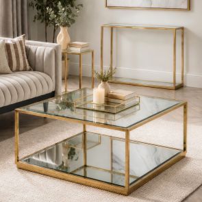 Rippon Brass Square Coffee Table