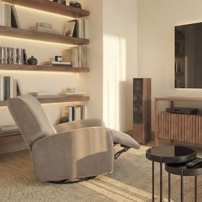 Valmont Swivel Recliner Armchair – Taupe