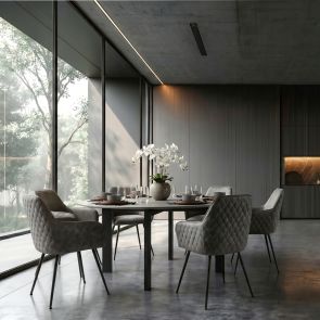 Watson Carver Chair - Grey - Faux Leather
