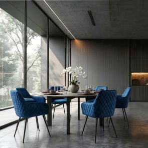 Watson Carver Chair Ink Blue with Black Legs
