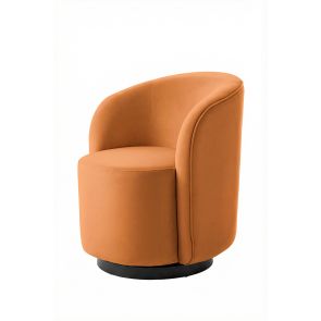 West End Swivel  Dining Chair - Pumpkin – Black Base 