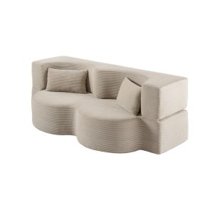 Zzofa Canapé-lit – Double – Taupe clair