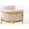 Alveare Tabouret de comptoir, base laiton - Taupe Clair Chenille-view4