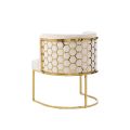 Alveare Chaise, base laiton - Taupe Clair Chenille-view1