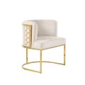 Alveare Chaise, base laiton - Taupe Clair Chenille-view4