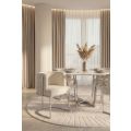 Alveare Chaise, base argent - Craie-view2
