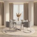 Alveare Chaise, base argent - Gris colombe-view3