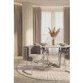Alveare Chaise, base argent - Gris colombe-view2