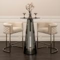 Alveare Tabouret de comptoir, base argent - Craie-view3