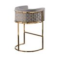 Alveare Counter Stool Brass - Dove Grey-view1
