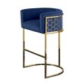 Alveare Tabouret de comptoir, base laiton - Bleu roi-view3