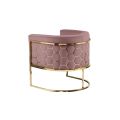 Alveare Fauteuil, base laiton - Rose-view1