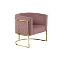 Alveare Fauteuil, base laiton - Rose-view3