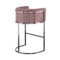 Alveare Counter Stool Silver - Blush Pink-view1