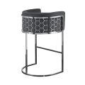Alveare Tabouret de comptoir, base argent - Gris fumé-view1