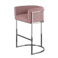 Alveare Counter Stool Silver - Blush Pink-view3