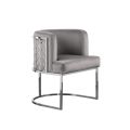 Alveare Chaise, base argent - Gris colombe-view2