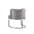 Alveare Chaise, base argent - Gris colombe-view1