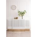 Anastasia Verstelbare Radiator Ombouw van Wit Glas - Messing-view2