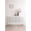 Anastasia Verstelbare Radiator Ombouw van Wit Glas - Zilver-view1
