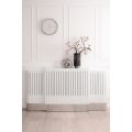 Anastasia Verstelbare Radiator Ombouw van Wit Glas - Zilver-view2
