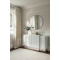 Anastasia Verstelbare Radiator Ombouw van Wit Glas - Zilver-view1