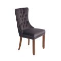 Antoinette Smoke Grey Dining Chair - Walnut Legs-view1