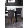 Antoinette Smoke Grey Dining Chair - Walnut Legs-view2
